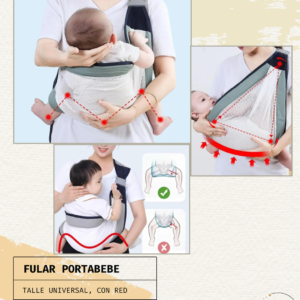 Porta Bebé Ergonómico "Multy-Red" – Gris & Blanco