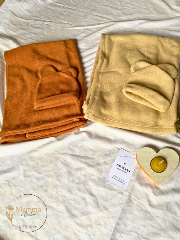 Set bambino Manta Polar + Gorrito con Orejitas