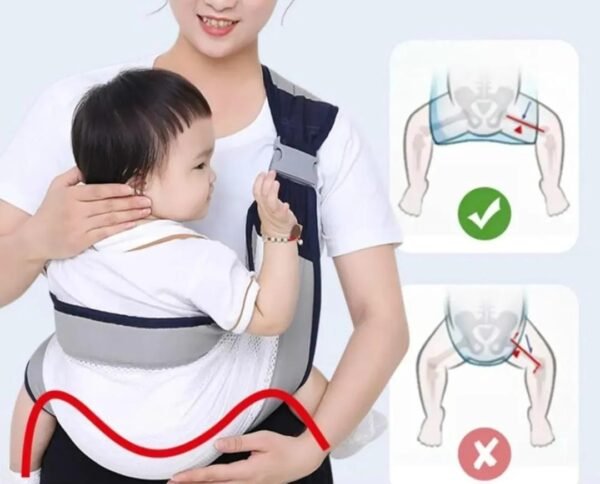 Porta Bebé Ergonómico "Multy-Red" – Gris & Blanco