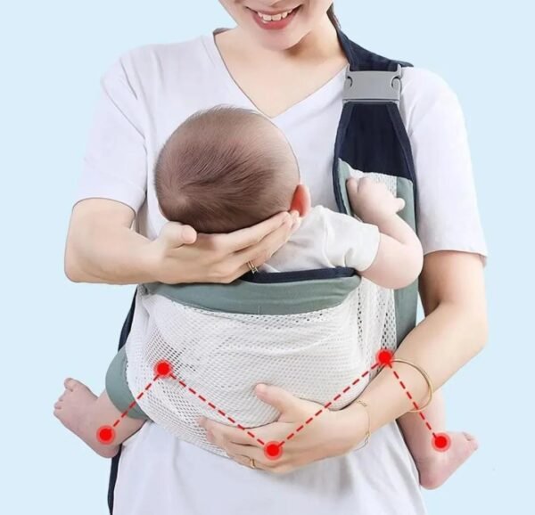 Porta Bebé Ergonómico "Multy-Red" – Gris & Blanco