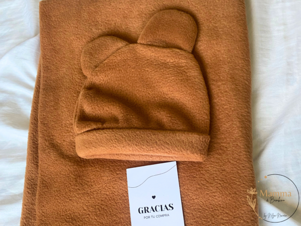 Set bambino Manta Polar + Gorrito con Orejitas